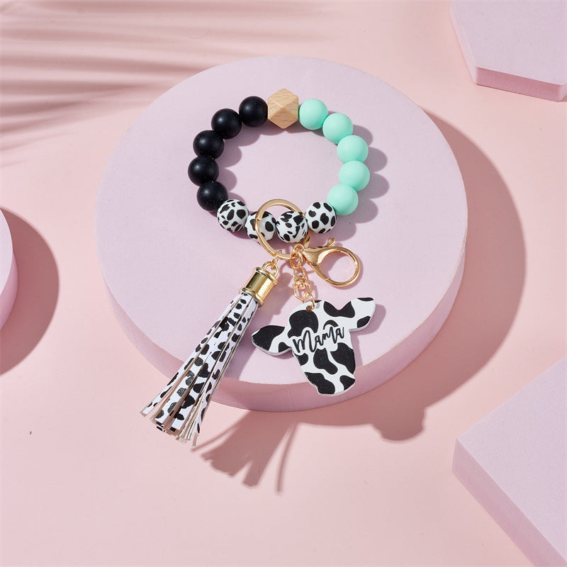 Llavero de muñeca con cuentas de silicona de estilo occidental de estilo occidental de estilo occidental